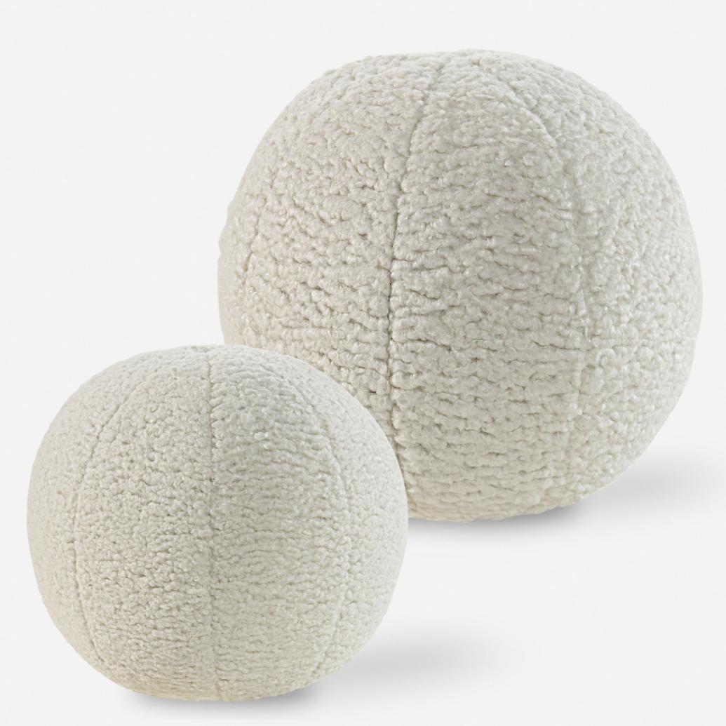 Capra Ball Faux Sheepskin Cushions, Set of 2