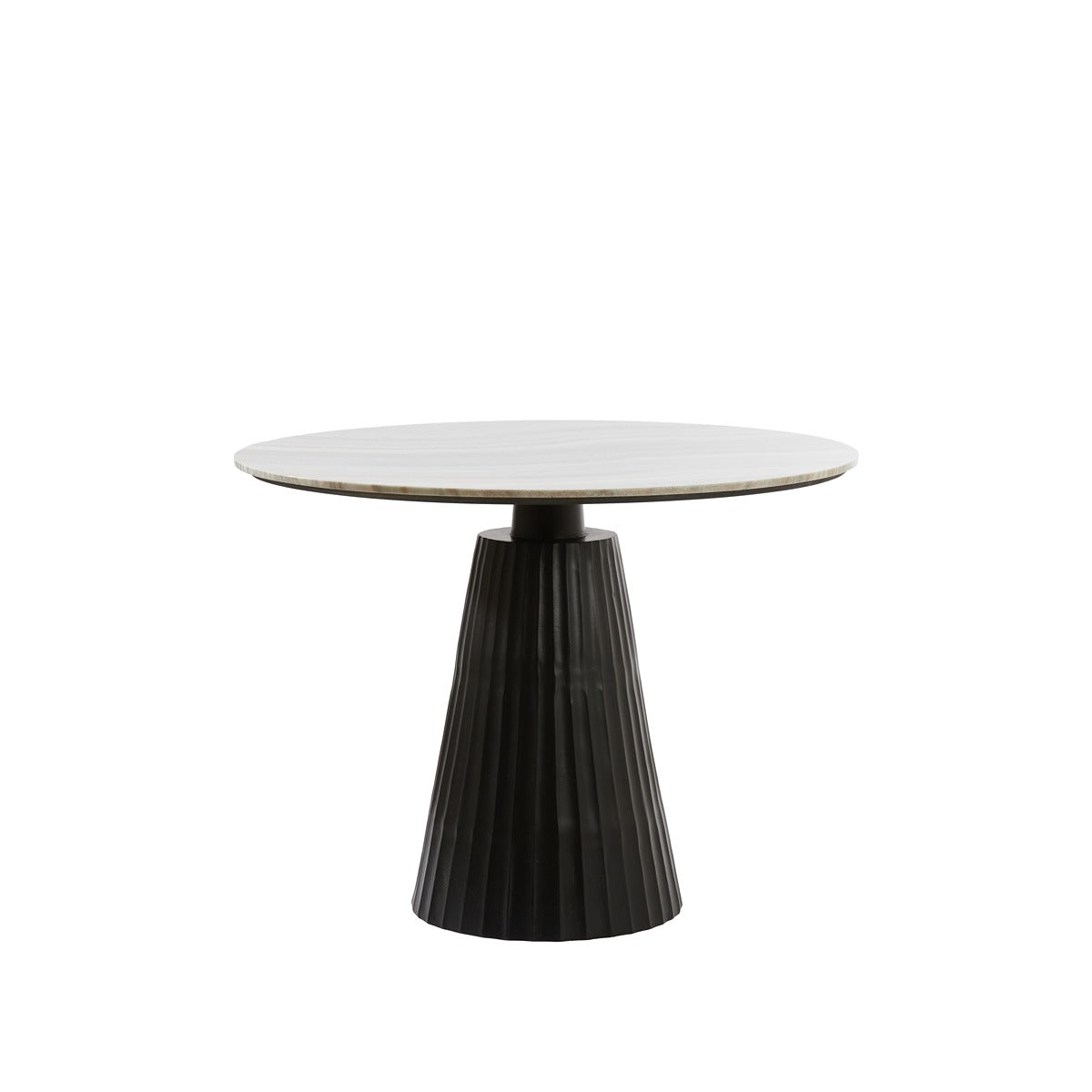 Rianne marble round dining table matte black