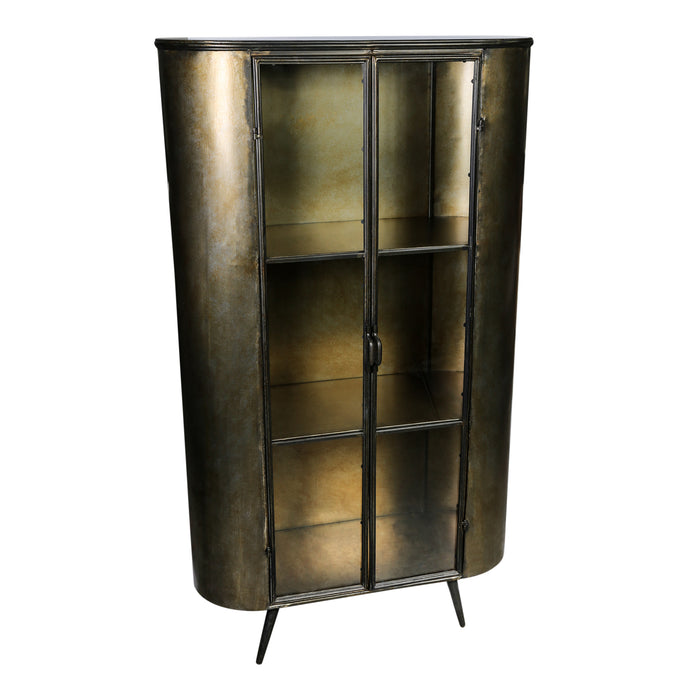Spacer brass iron and glass display cabinet, tall