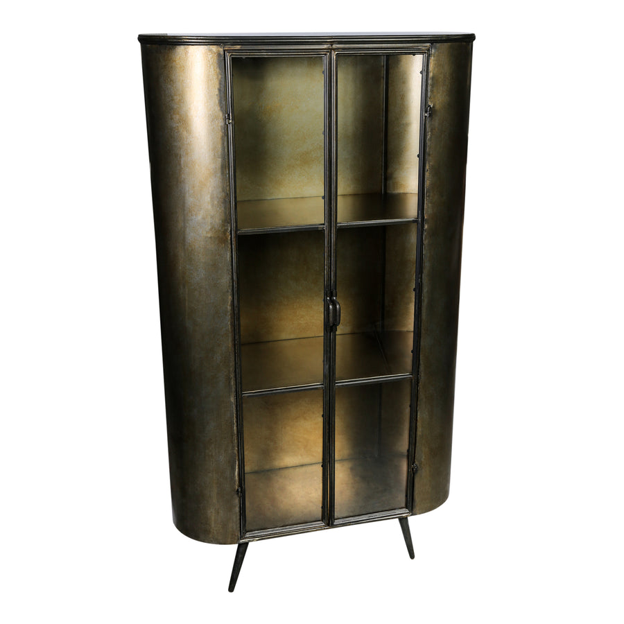 Spacer brass iron and glass display cabinet, tall