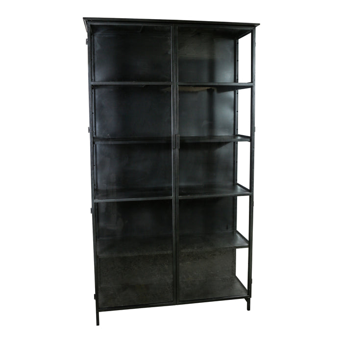 Elina black iron two-door cabinet, tall