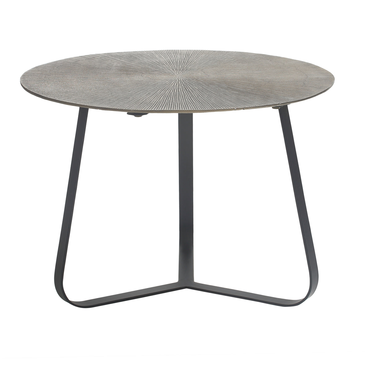 Kae gold aluminium round coffee table with iron frame, medium