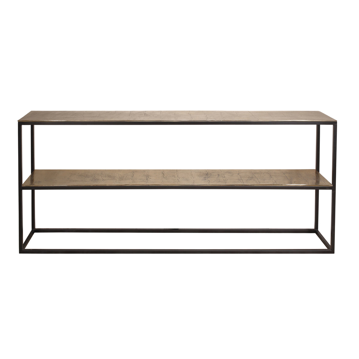 Kae gold aluminium rectangular console table with iron legs