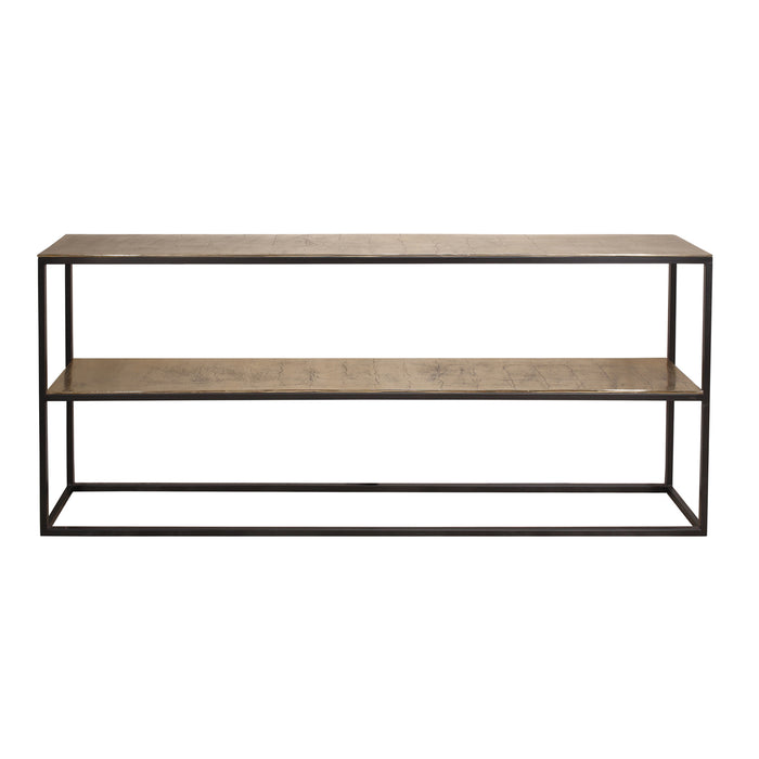 Kae gold aluminium rectangular console table with iron legs
