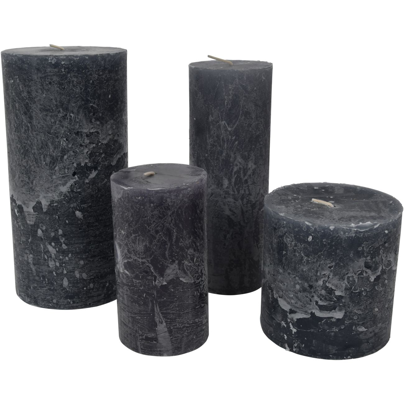Libra Dark Grey Rustica Pillar Candle 10x20cm