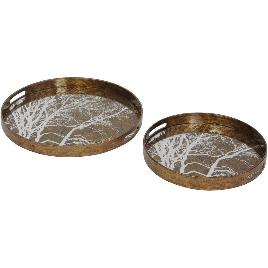 Vienna Antique Gold Set Of 2 Tree Trays