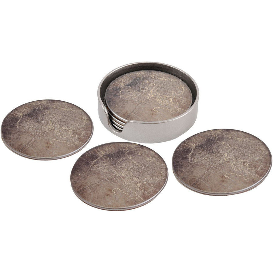 Vienna Antique Gold Set of 4 Atlas Coasters