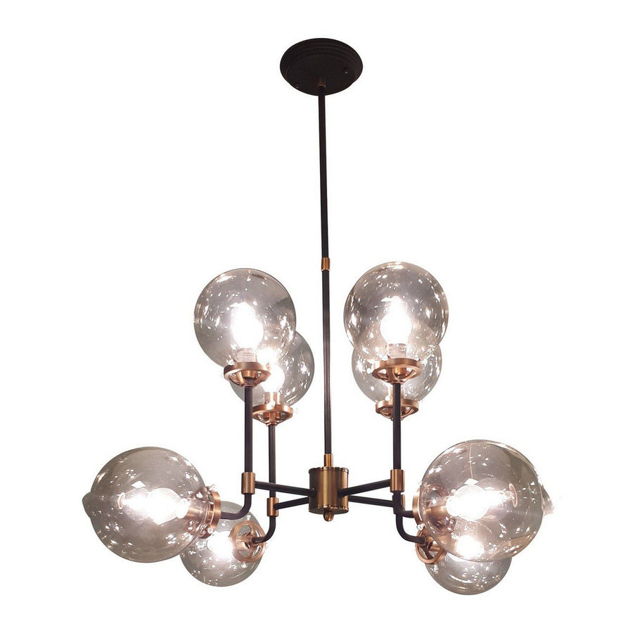Mercer Glass Bubble Black And Brass Chandelier – E14 25W