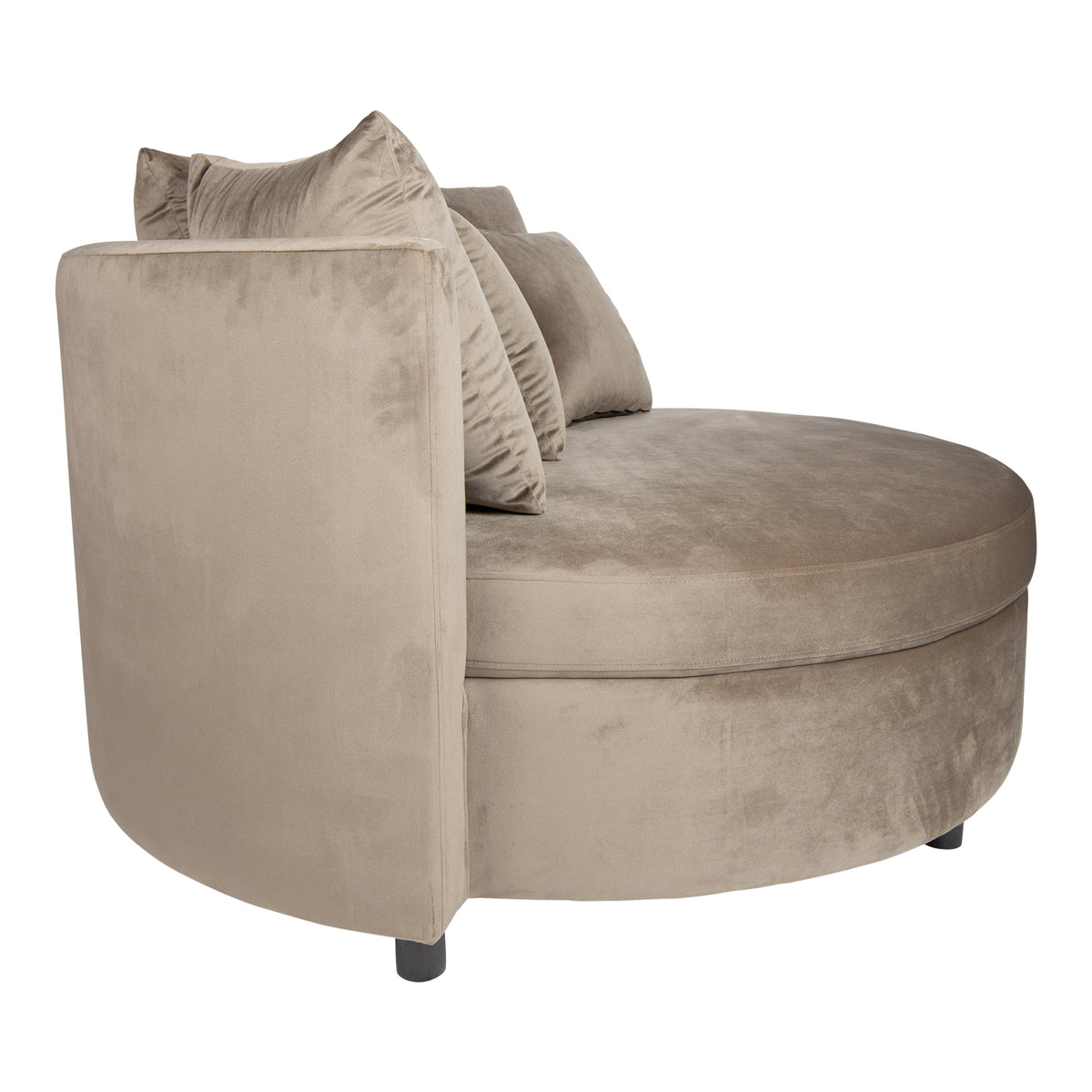 Fayen cream velvet half-round loveseat