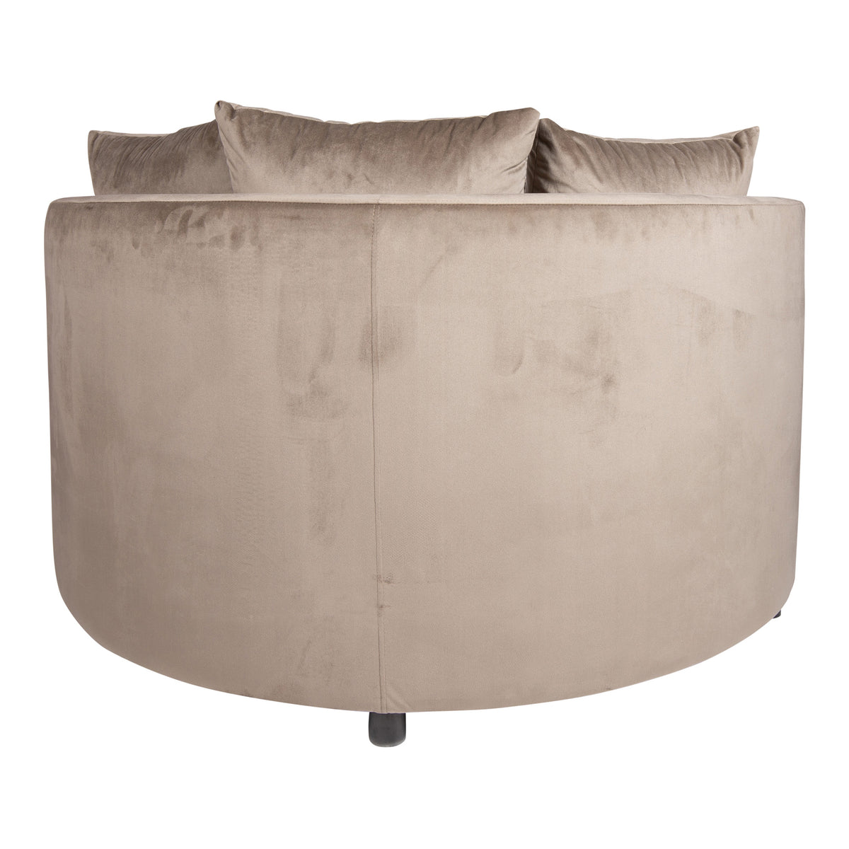 Fayen cream velvet half-round loveseat
