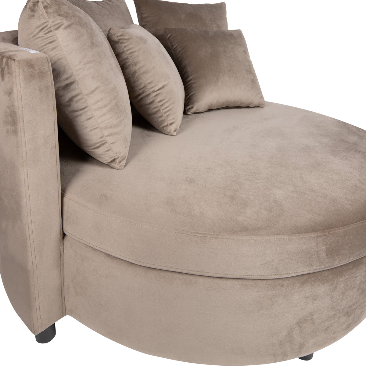 Fayen cream velvet half-round loveseat