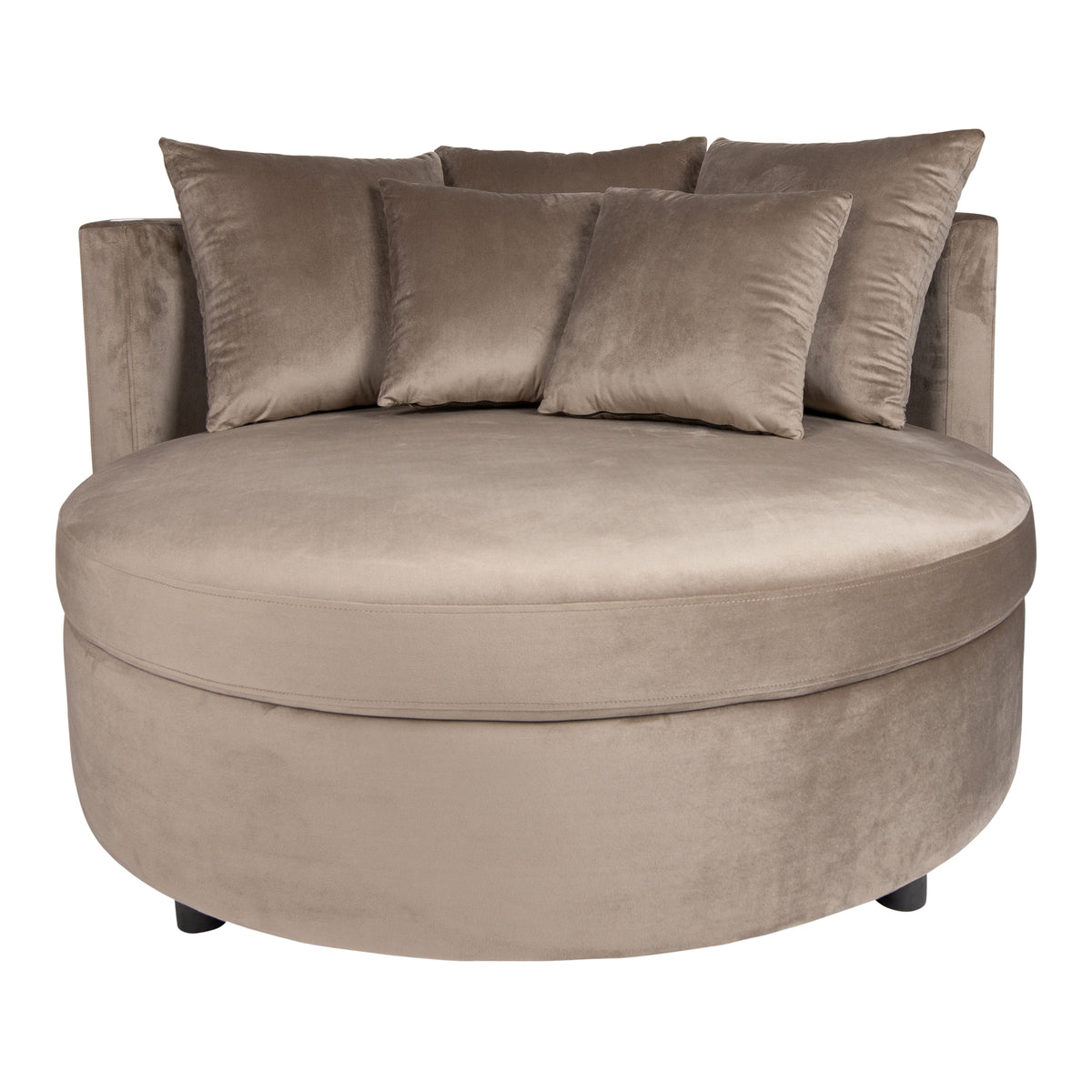 Fayen cream velvet half-round loveseat