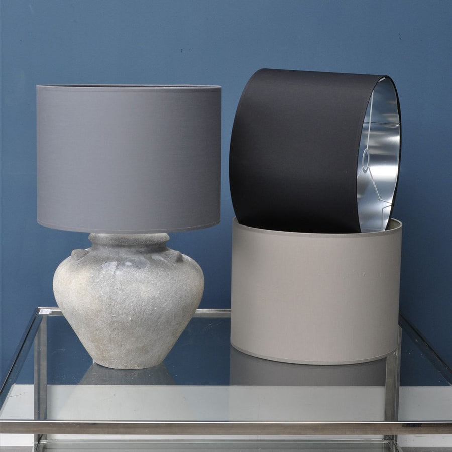 Black and Silver Lined Drum 16″ Lampshade