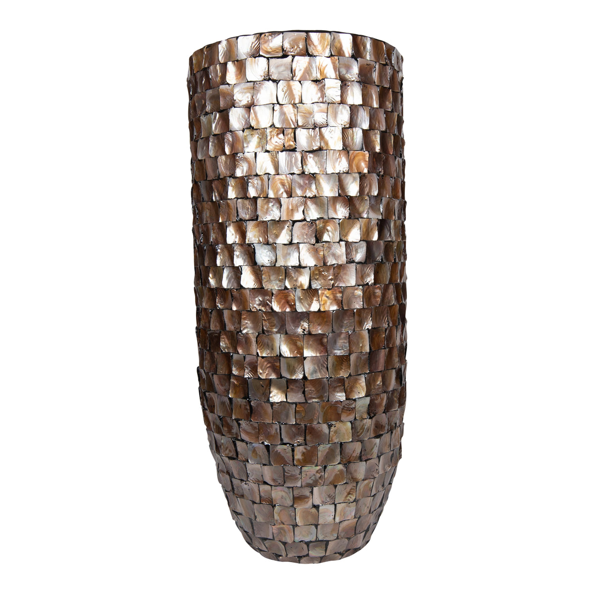 Daven bronze shell-textured round planter, extra large