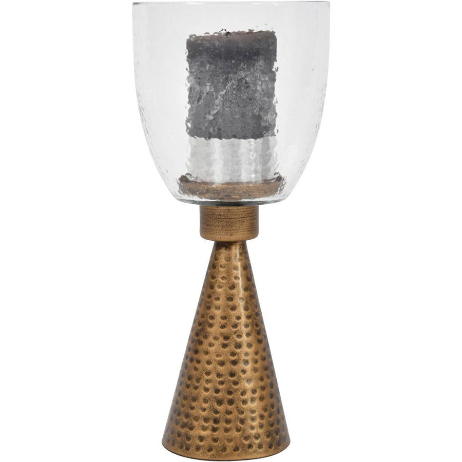 Sandbanks Iron and Hammered Glass Hurricane Small 36cm