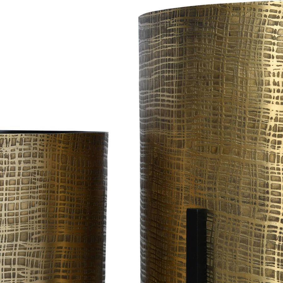 Promotion – Clyde Floor Standing Brass Set of 2 Planters