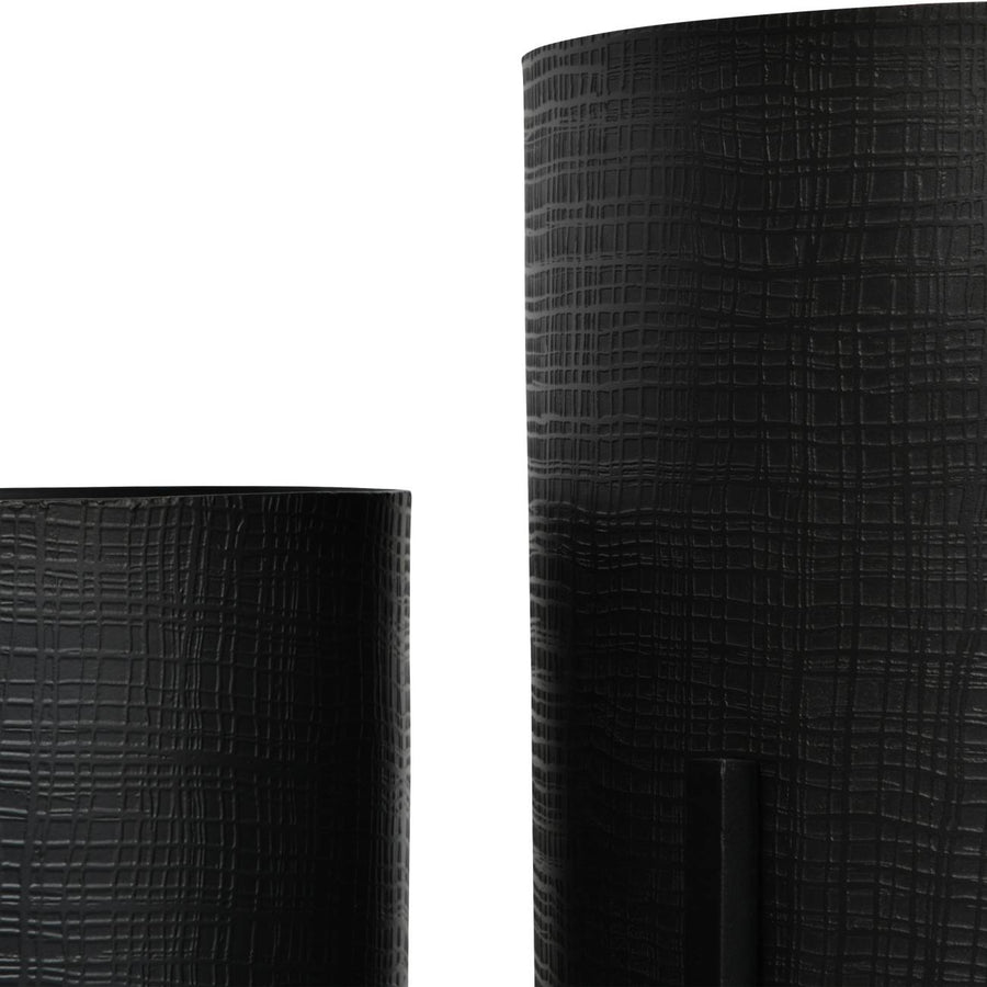 Promotion – Clyde Floor Standing Matt Black Set of 2 Planters