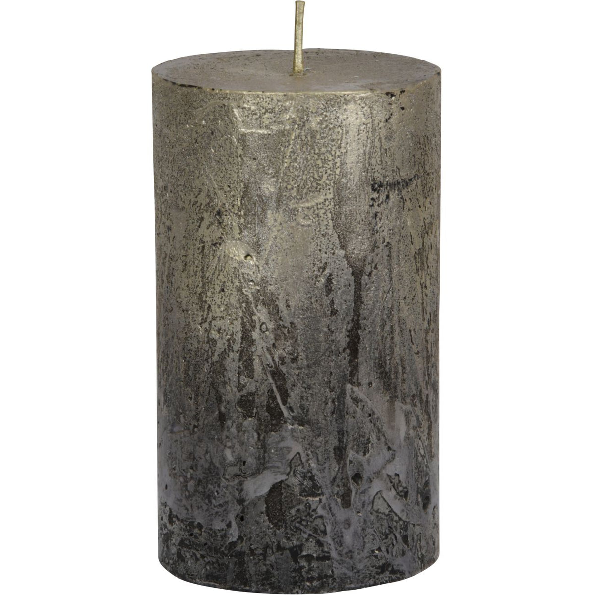 Black and Gold Ombre Pillar Candle 7x12cm — product image on a white background