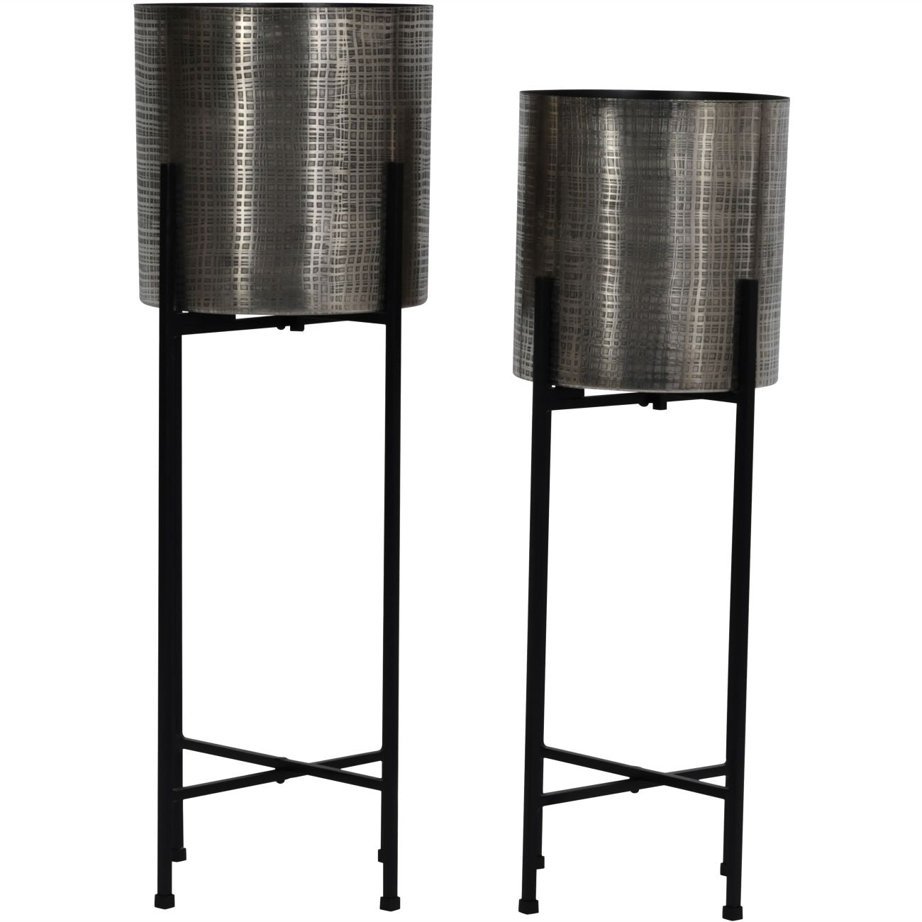 Promotion – Clyde Floor Standing Nickel Set of 2 Planters
