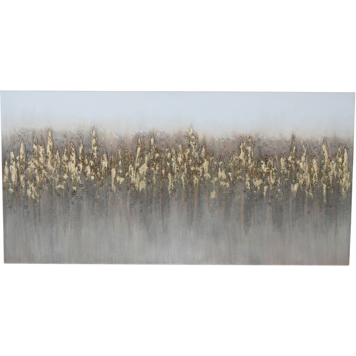 Abstract Golden Reeds Canvas Wall Art 150x75cm