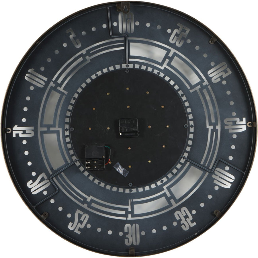 Manchester Industrial Round Gold and Grey Wall Clock 75cm
