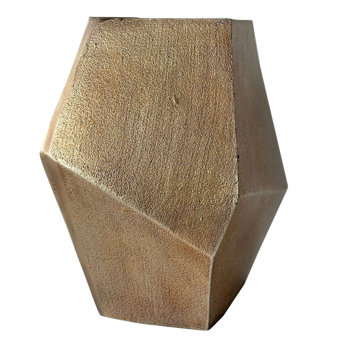 Cast Aluminium Faceted Brass Antique Vase 34cm