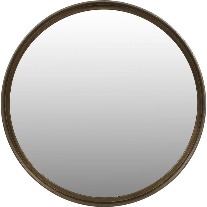 Oslo Brass Textured Round Mirror 100cm
