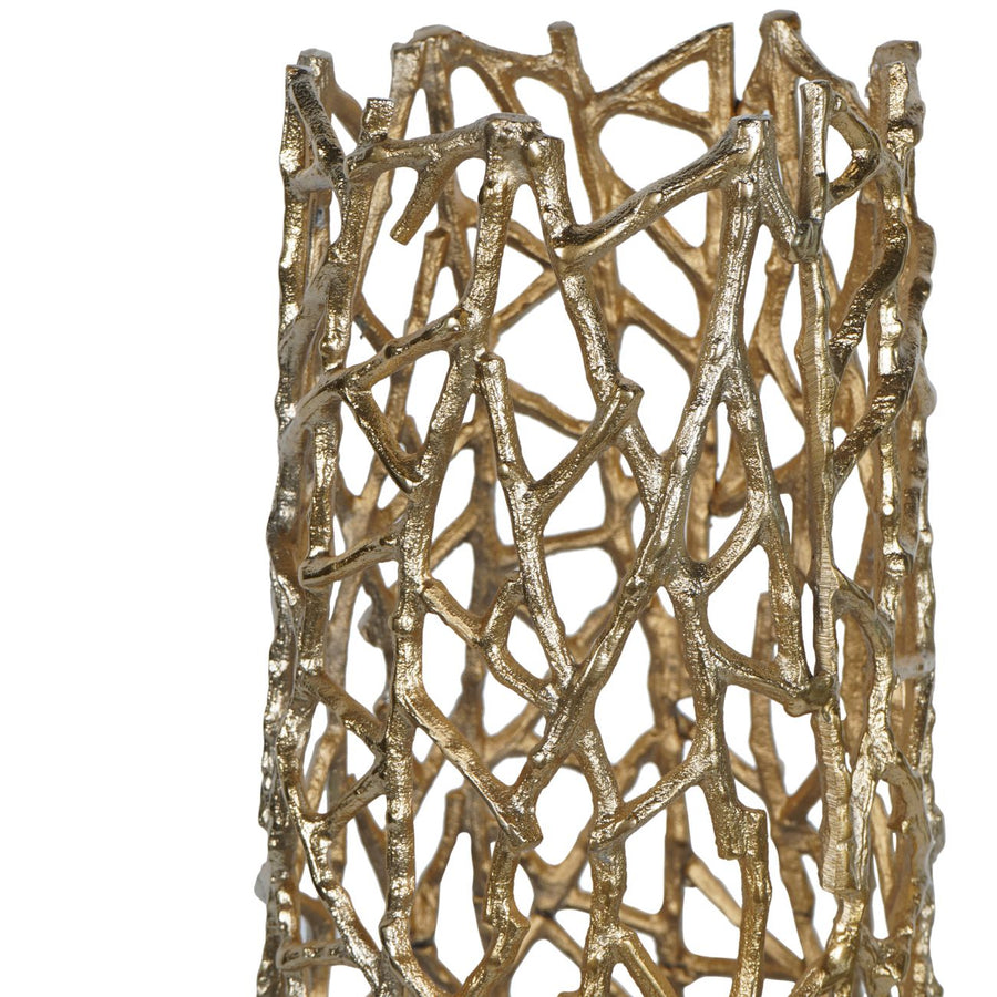 Twig Gold Sculpture Floor Vase