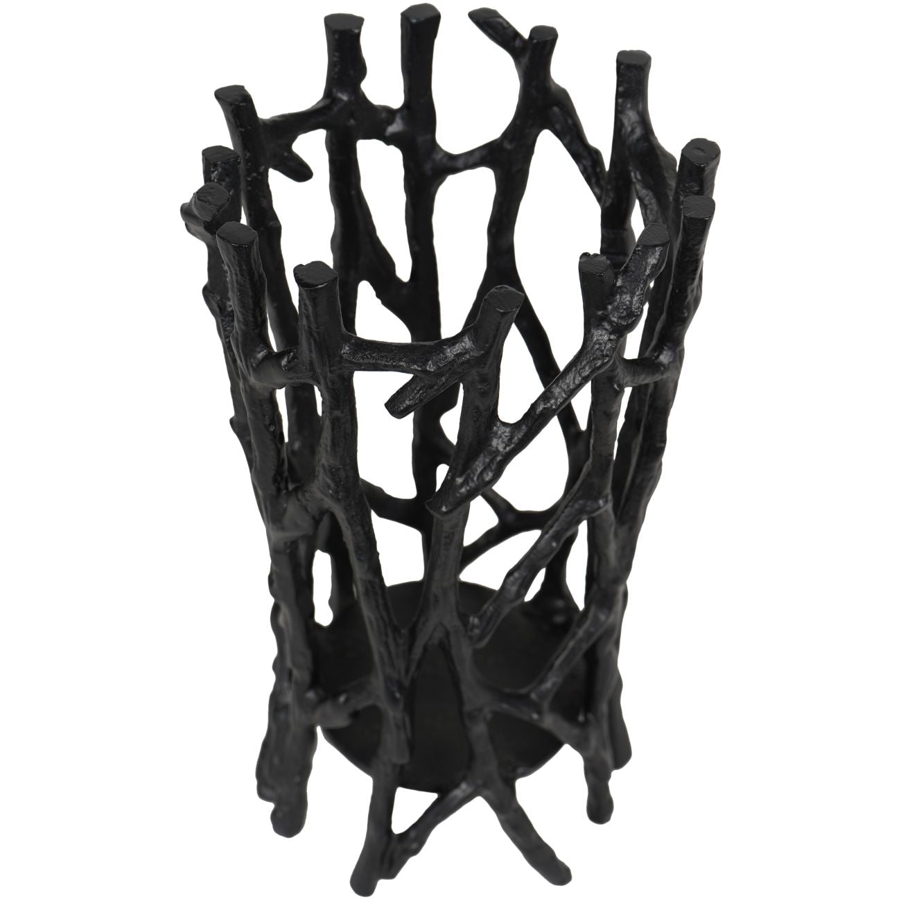 Twig Black Round Pillar Holder Large