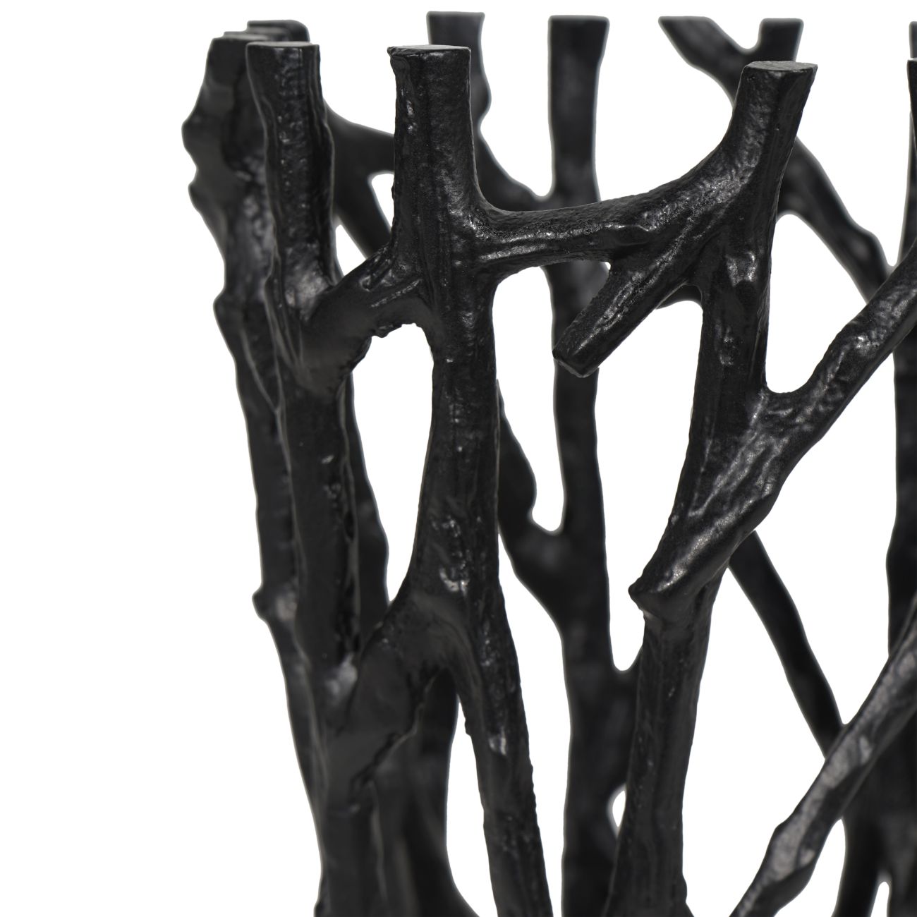 Twig Black Round Pillar Holder Large