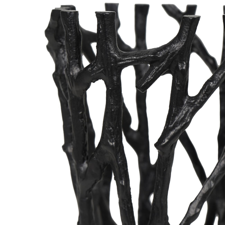 Twig Black Round Pillar Holder Large