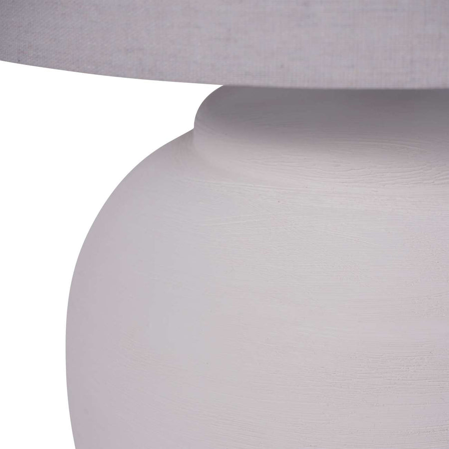 Rhodes White Ceramic Lamp base with White Shade, Large E27 LED GLS
