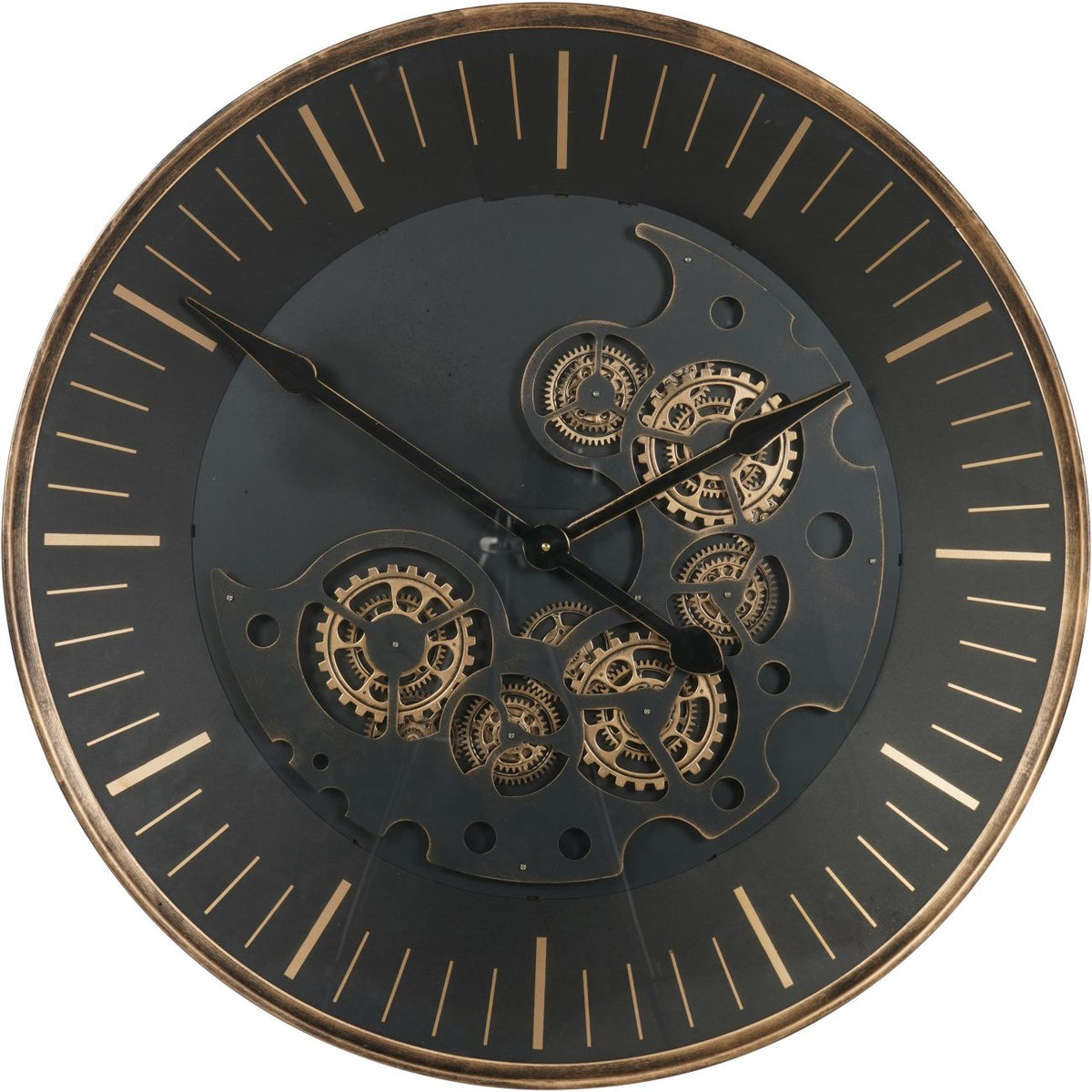 Palladium Moving Cogs Wall Clock 80cm — product image on a white background