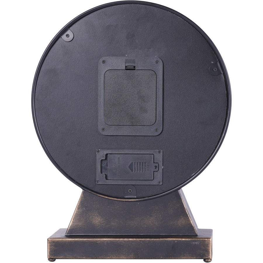 Palladium Black & Gold Mantel Clock with Moving Cogs