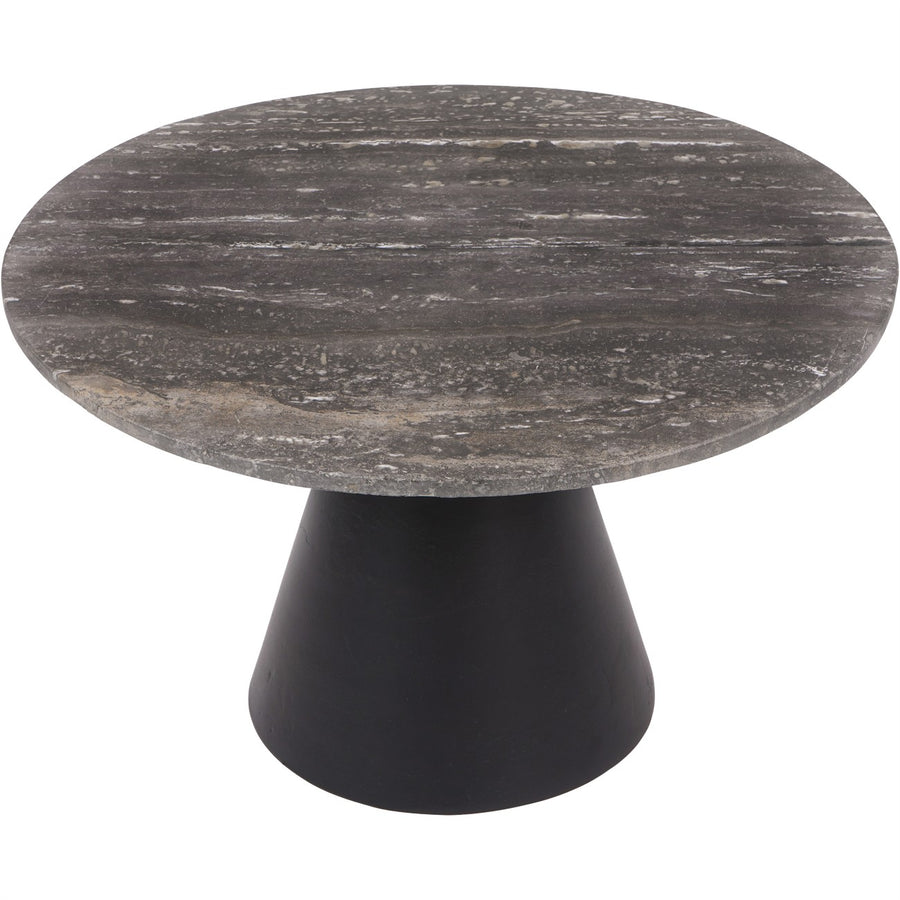 Clifton II Charcoal Black and Dark Travertine Coffee Table Small 60cm