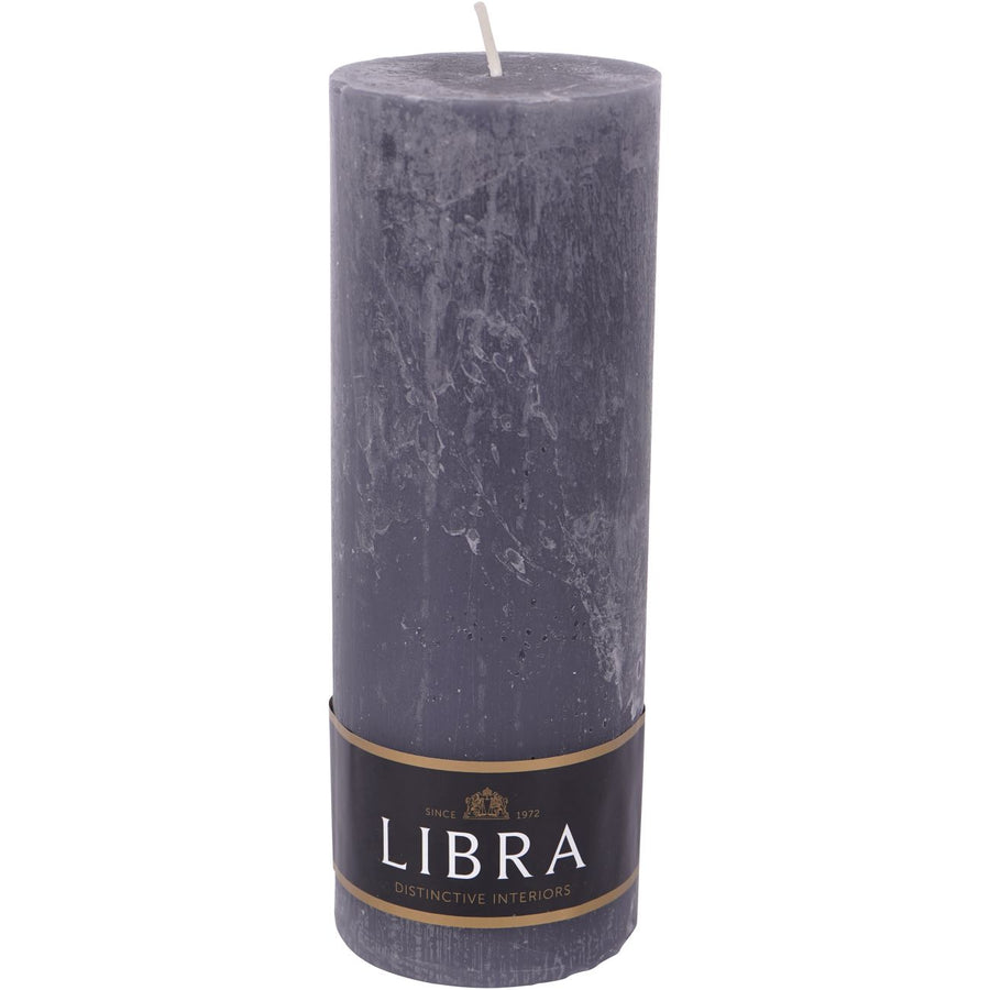 Dark Pewter Rustica Pillar Candle 7x19cm