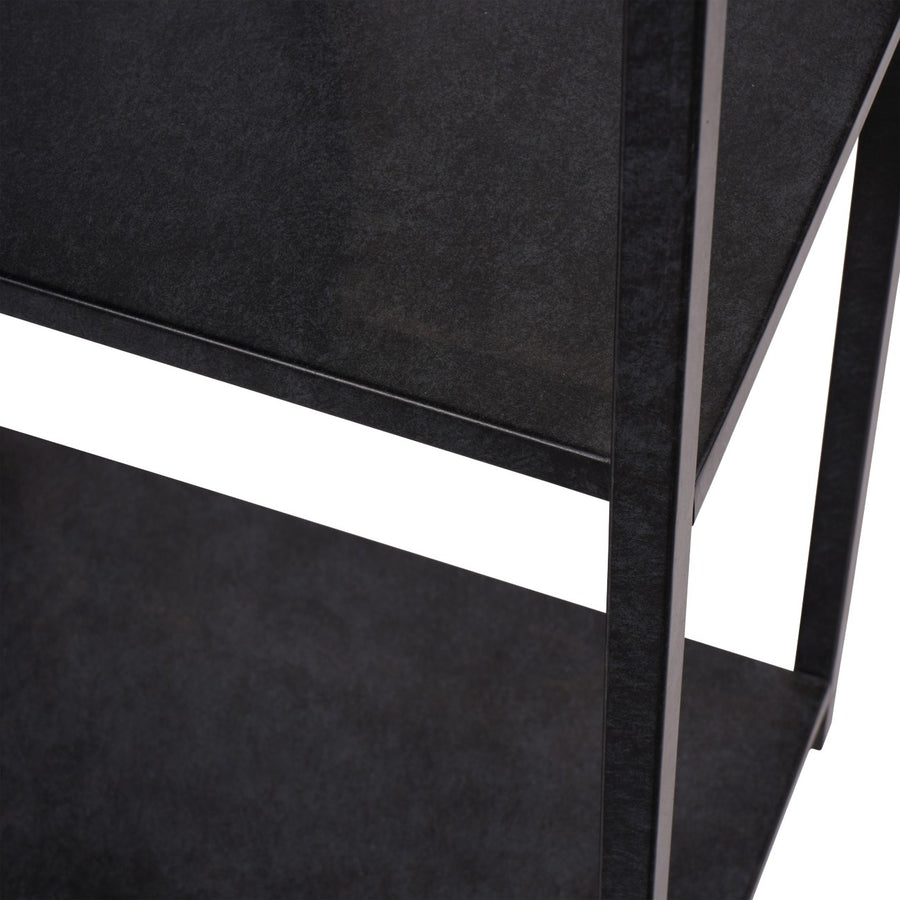 Brooks Tall Metal Shelving Unit Mottled Black