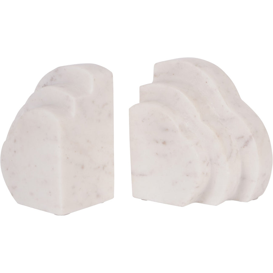 Genoa White Marble Cloud Bookends