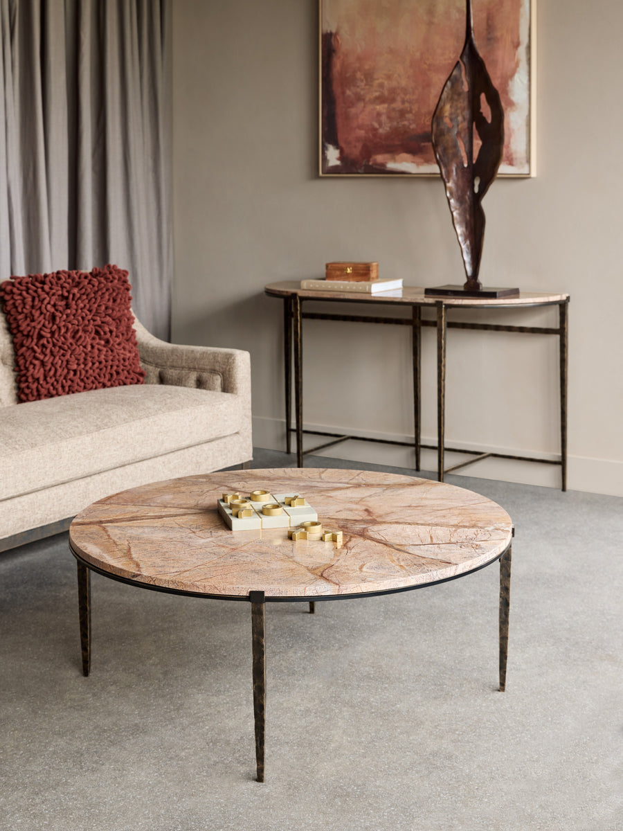 Leo Forest Brown Marble Coffee Table
