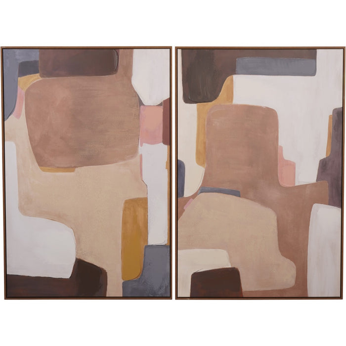 Modern Abstract Set of 2 Framed Canvas Wall Art 160x120cm