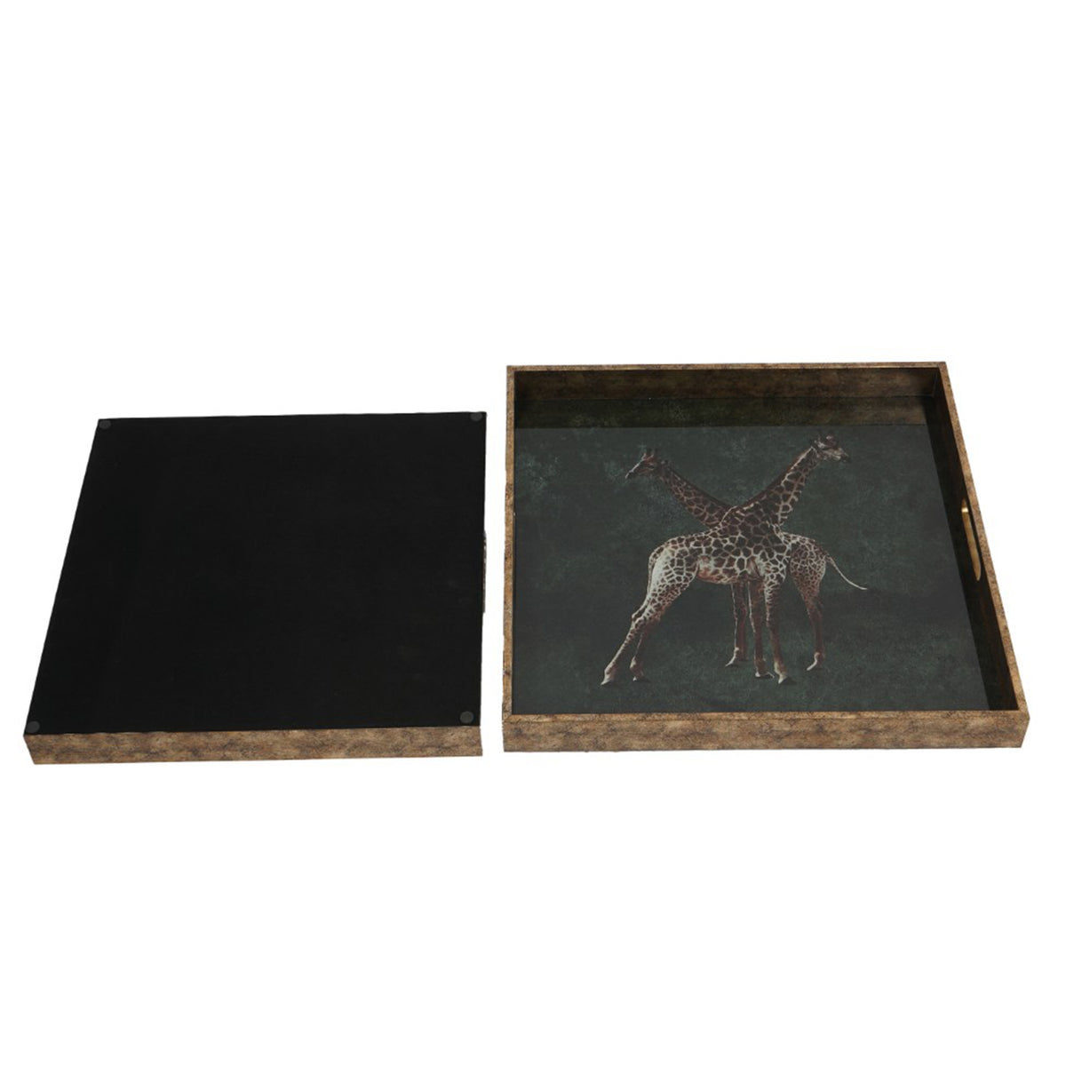 Giraffe Motif Nesting Trays, Set of 2 — detail view