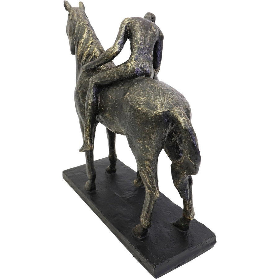 Kissing Couple with Horse Sculpture
