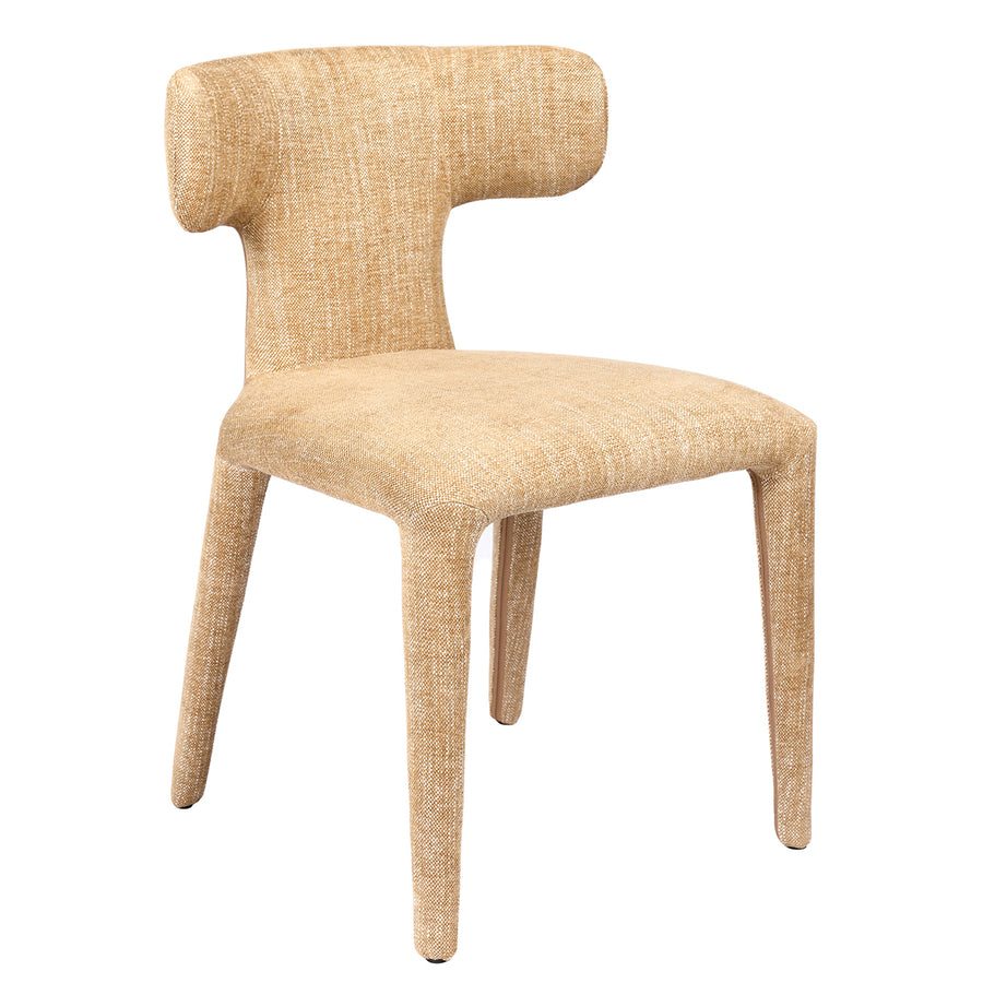 Milo Pair of Upholstered Dining Chairs in Wheat