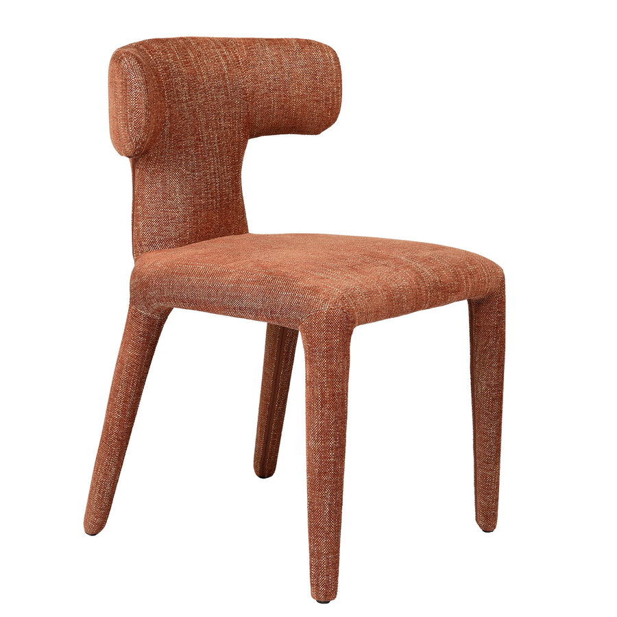 Milo Pair of Upholstered Dining Chairs in Brown