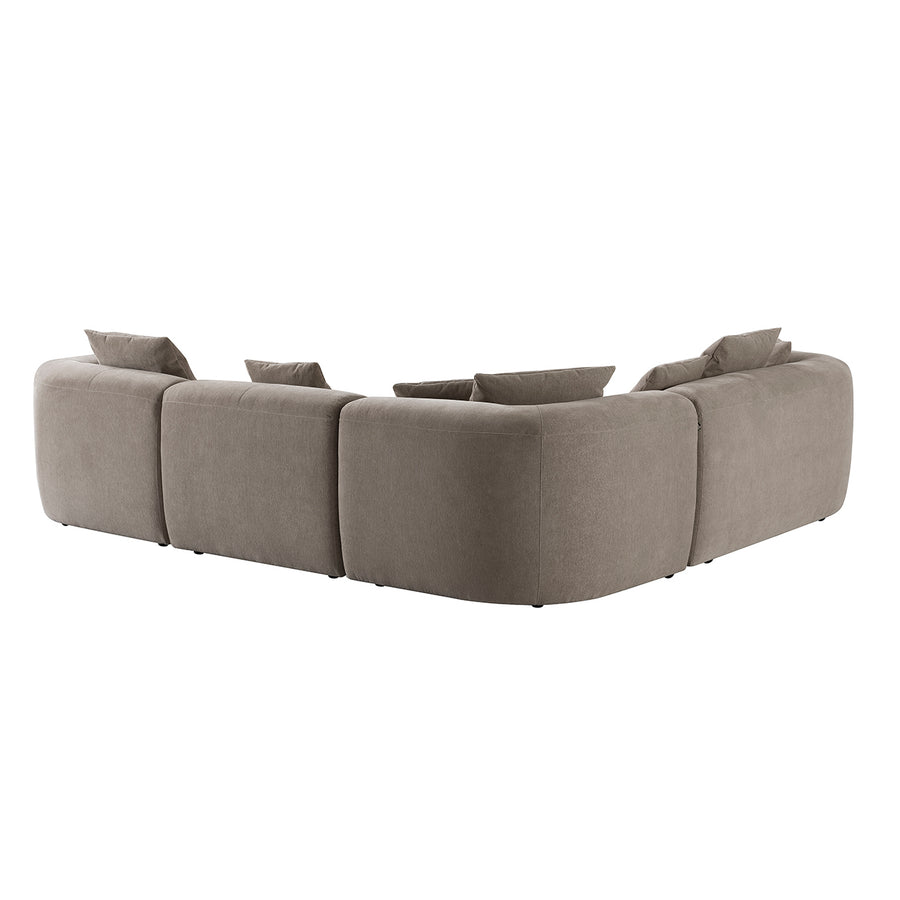 Wicklow Sectional Sofa with Ottoman Natural
