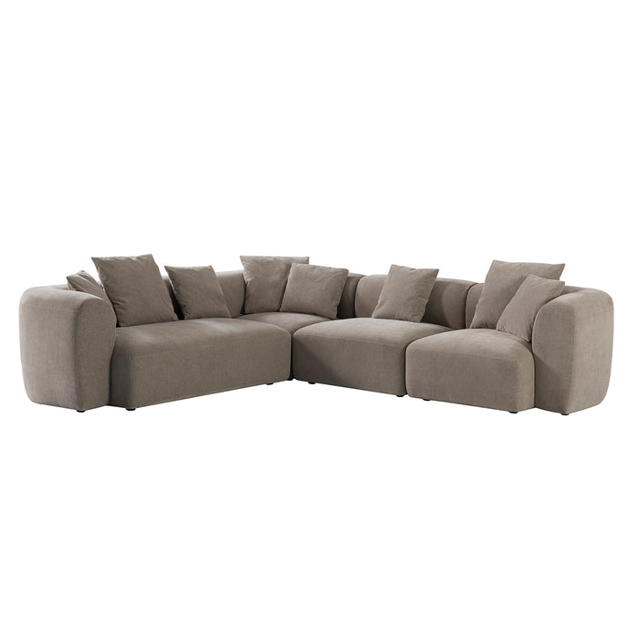 Wicklow Sectional Sofa with Ottoman Natural