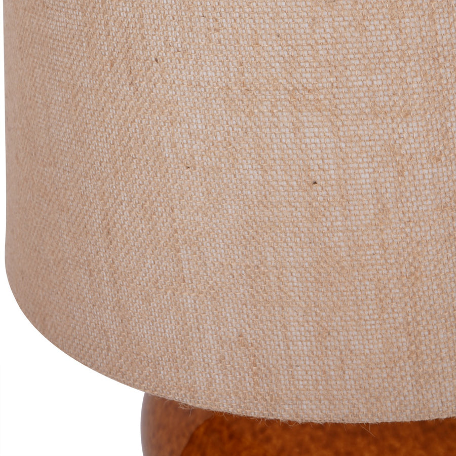 Aubrey Terracotta Ceramic Lamp With Hessian Shade Large E27 60W