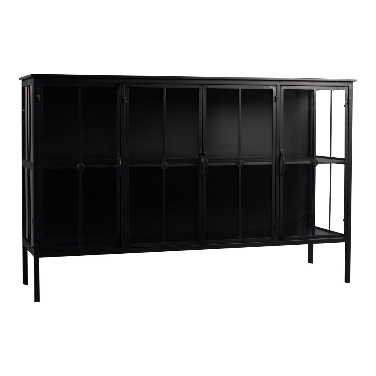 Cave black iron low cabinet