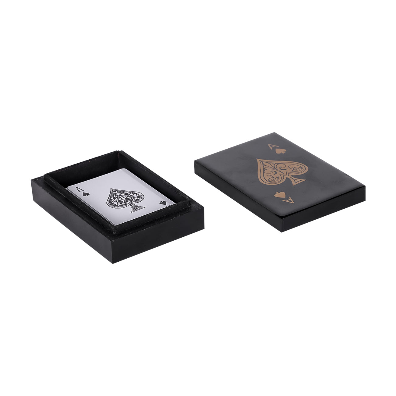 Chollerford Black and Gold Inlay Card Box