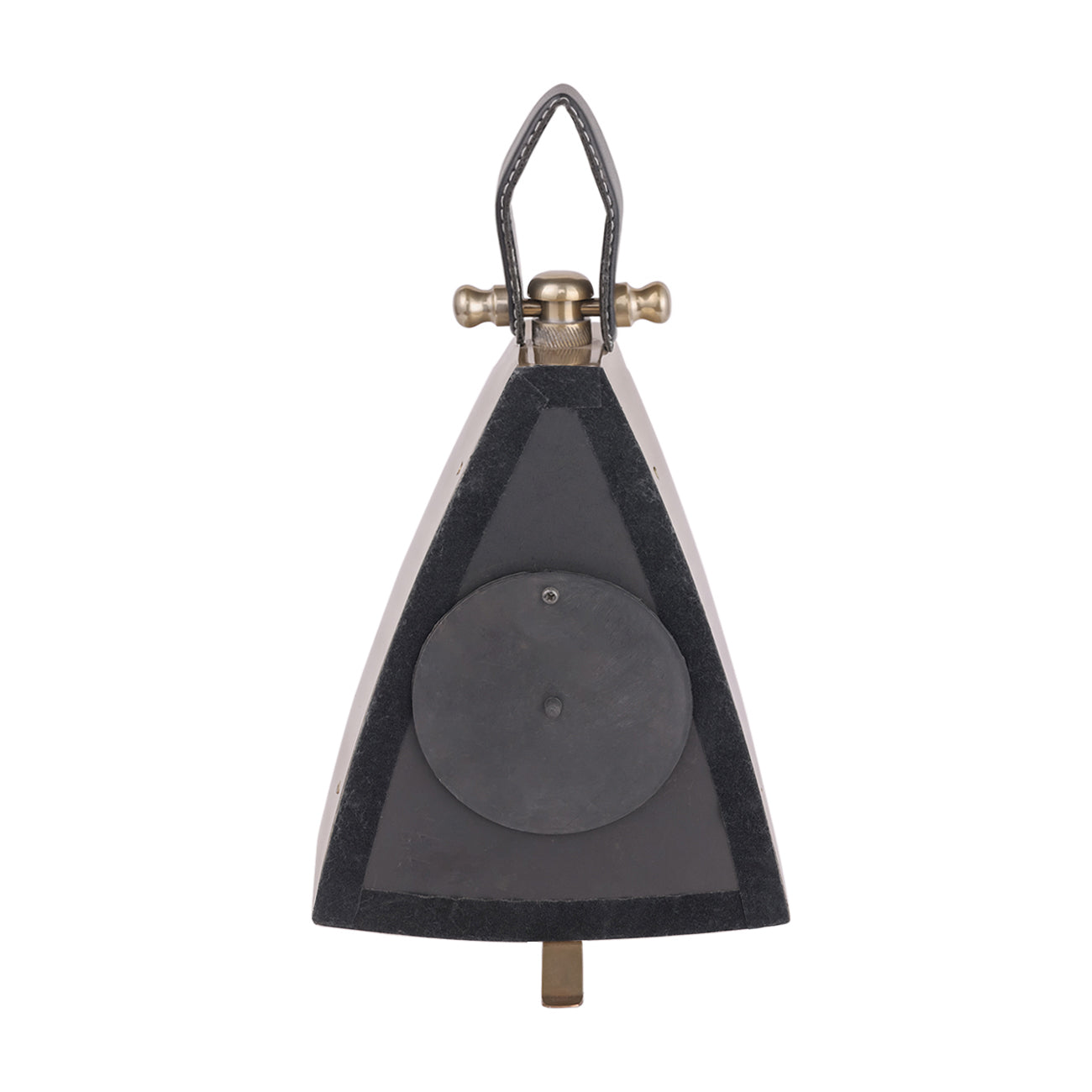 Isosceles Brass Curved Front Mantel Clock Large